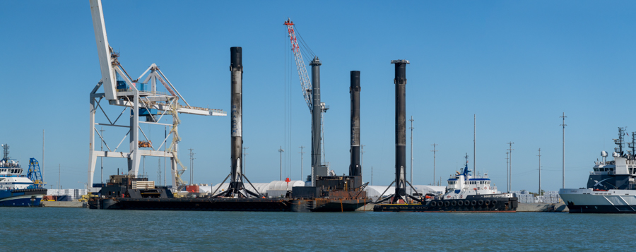 3 Boosters at Port Canaveral