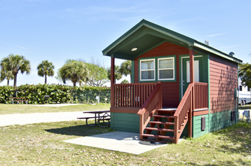 Beachside cabin at Port Canaveral's Jetty Park Campground