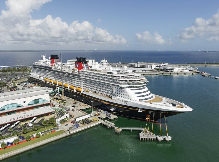 Photo of Disney Treasure docked at Port Canaveral