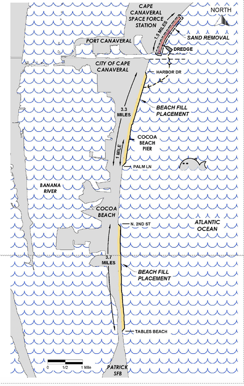 Canaveral Harbor Sand Bypass Project map 2024