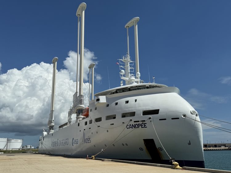 Photo of the MV Canopee docked at Port Canaveral