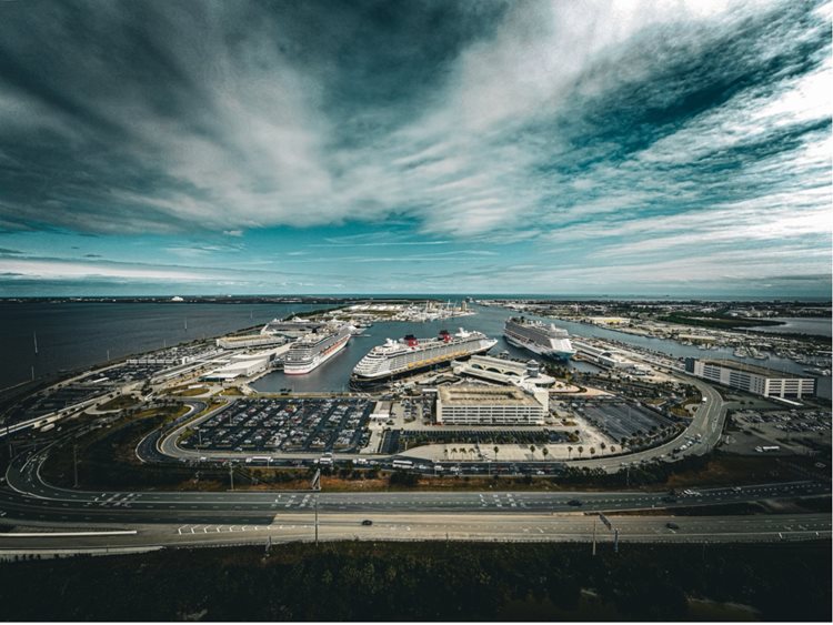 Aerial photo of Port Canaveral