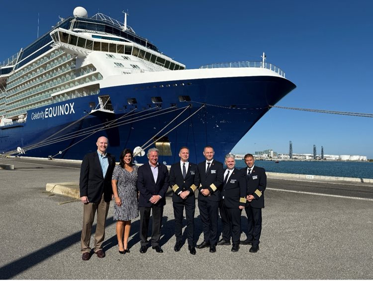 Port Canaveral CEO Capt. John Murray and the crew of the Celebrity Equinox