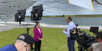 NBC News Lestor Holt interview Kristen Duffy at Port Canveral 2021