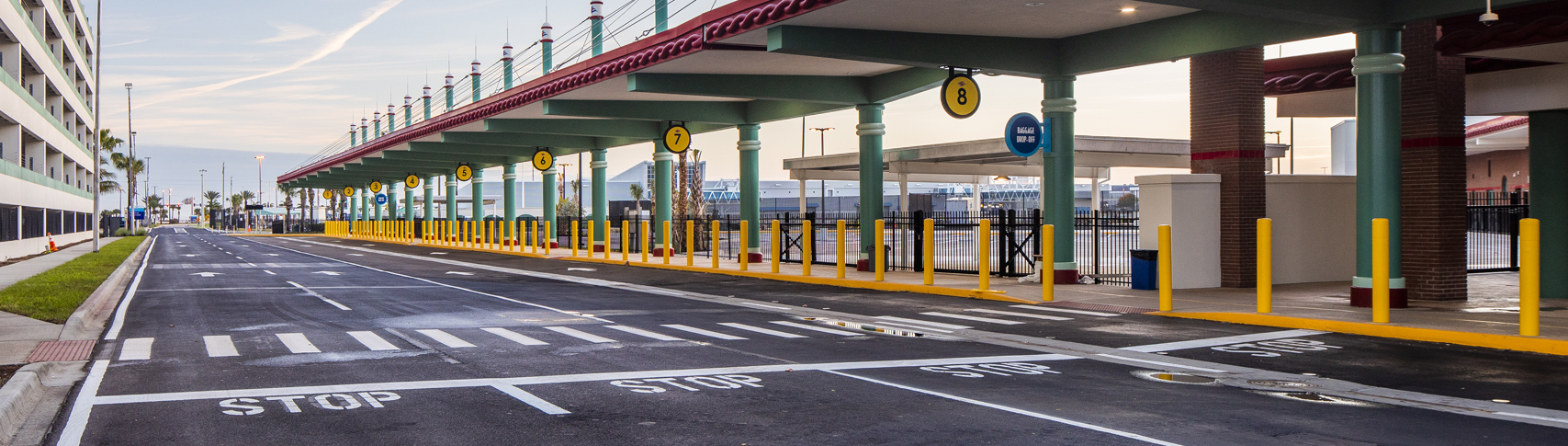 Cruise Terminal 8 passenger dropoff at Port Canaveral