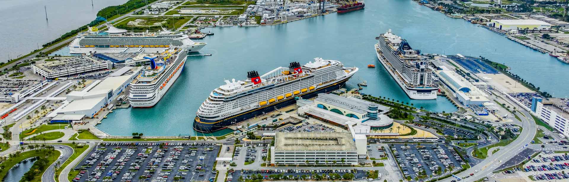 Aerial Image of Cruise Ships at Port Canaveral