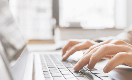 Stock image of woman applying online