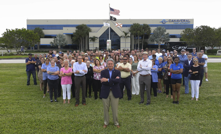 Canaveral Port Authority staff standing out front of the Maritime Center