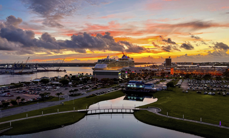 Sunrise at Port Canaveral from Exploration Tower