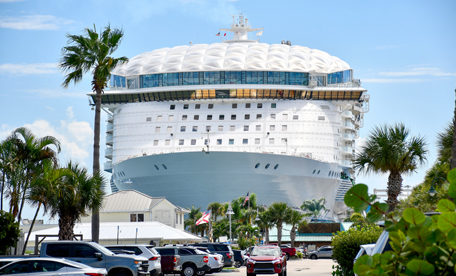 Royal Caribbean Cruise Ship docked at the Cove, Port Canaveral