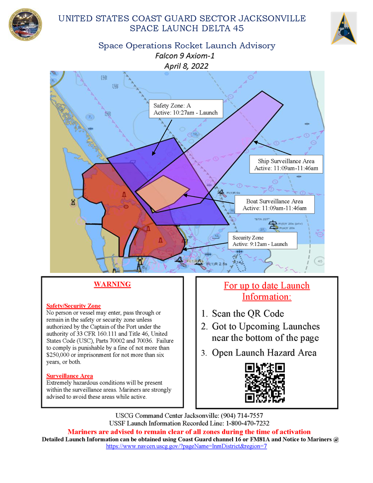 Coast Guard Launch Security Area Map