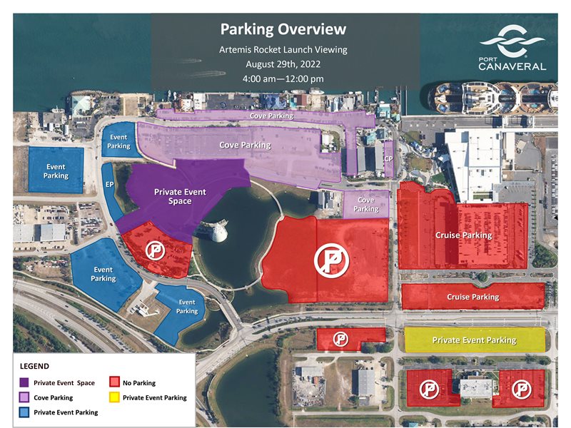 Artemis 1 launch parking map