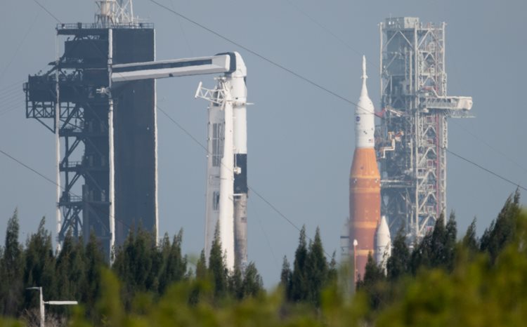 Artemis 1 and Falcon 9 Rockets