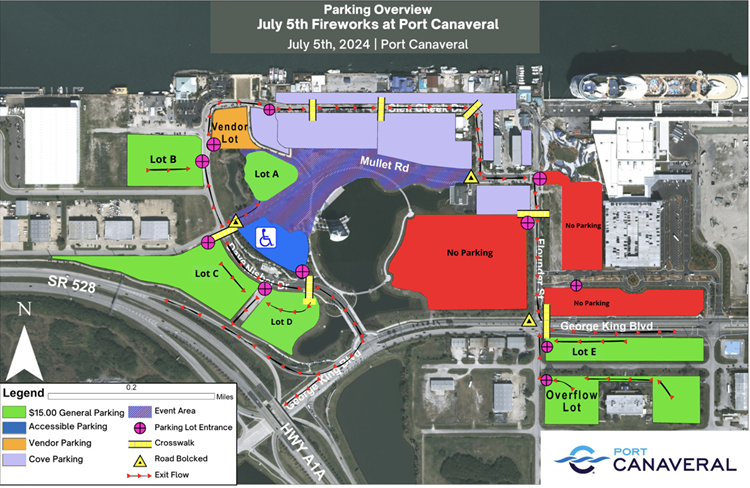 parking overview for fireworks