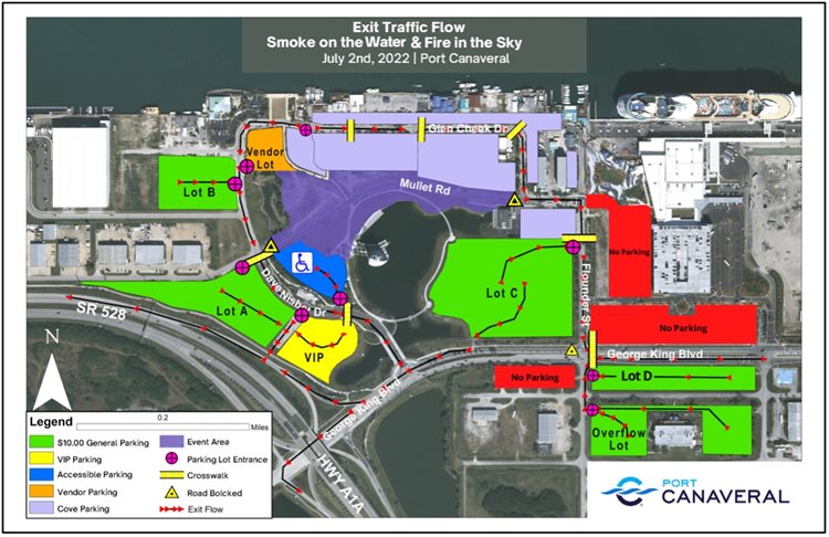 fireworks event exit traffic map