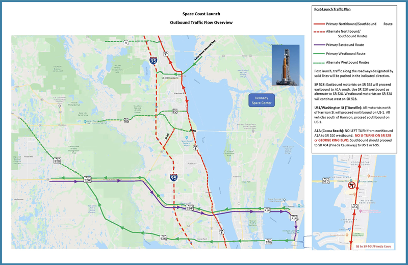 Artemis 1 Post Launch Traffic Flow Map